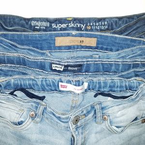 Lot of 4 girls size 10 skinny jeans Levis, Joe's